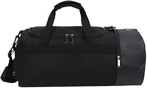 حقائب كتف Ancoree الرياضية نايلون باريل حقيبة كرة الخبز السفر حمل على الأمتعة حقيبة دافل منظم كتف واحد/حقيبة كروس بودي (اللون: أسود)