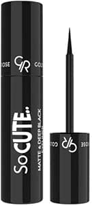 قلم تحديد العيون بنمط سو كيوت من غولدن روز غير لامع وعميق التغطية، 2.5 مل، أسود