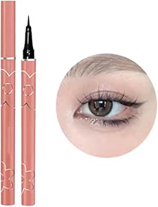 قلم تحديد عيون سائل مقاوم للماء ويدوم طويلا مع طرف فايبر دقيق، قلم تحديد العين لوضع مثالي (اسود)