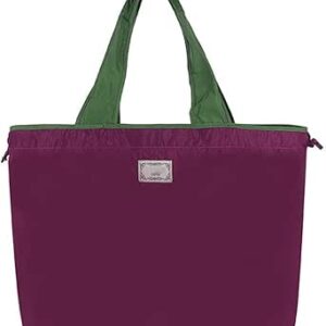 ايكار شنطة تسوق قابلة للطي من القماش، شنطة تسوق كبيرة توت شنطة يد قابلة للغسل، شنطة كتف بوليستر للشاطئ للمدرسة والعمل والسفر والاستخدام اليومي، ارجواني