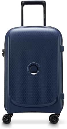 ديلسي باريس شنطة سفر غير قابلة للتوسيع بـ4 عجلات مزدوجة معاد تدويرها مقاس 55 سم لون ازرق من بيلمونت بلس