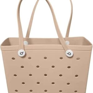 شنط كبيرة توت مطاطية للشاطئ مقاس M (بيج)