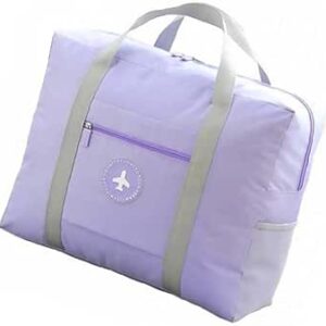 شنطة سفر من قماش اوكسفورد المقاوم للماء للجنسين، سعة كبيرة، شنطة سفر قابلة للطي، شنطة توت لتخزين الامتعة للرجال والنساء (ارجواني)