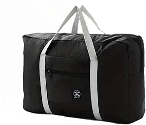 شنطة سفر سبيريت ايرلاينز الشخصية من بلو هوب مقاس 18 × 14 × 8، شنطة دفل للسفر قابلة للطي، شنطة سفر محمولة وشنطة ليلية للنساء والرجال (اسود)، البوليستر