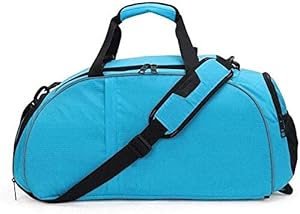 ميو شنطة رياضية صغيرة لصالة الالعاب الرياضية للرجال والنساء، شنطة دفل للسفر والتمارين الرياضية مع جيب للاحذية؟ شنطة يد متعددة الوظائف (ازرق)