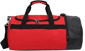 حقائب كتف Ancoree الرياضية نايلون باريل حقيبة كرة الخبز السفر حمل على الأمتعة حقيبة دافل منظم كتف واحد/حقيبة كروس بودي (اللون: أحمر)