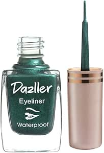 قلم تحديد عيون سائل مقاوم للماء من دازلر، 9.5 مل، اخضر، مقاوم للتلطخ، غير لامع، تطبيق دقيق بضغطة واحدة، يدوم طويلا، مصبوغ عميق، سريع الجفاف