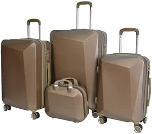 مورانو مجموعة شنط سفر بجوانب صلبة مكونة من 4 قطع مقاس 14/20/24/28 انش، لون برونزي 422286، بوليستر