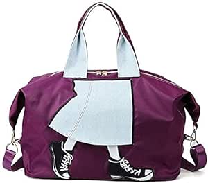 حقيبة سفر من القماش الخشن للجنسين حقيبة اللياقة البدنية المحمولة الرياضة السباحة السفر حقيبة اليوغا حمل؟ حقيبة الصالة الرياضية متعددة الوظائف (أسود، بنفسجي)