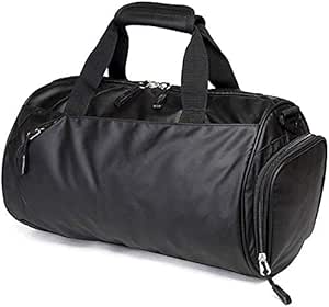 حقيبة رياضية صغيرة للرجال والنساء حقيبة سفر من القماش الخشن حقيبة تجريب مع حجرة حذاء وجيب مبلل، تنفس، مقاومة للاهتراء، حقيبة رياضية للعبق، حقيبة رياضية متعددة الوظائف (أسود، صغير)