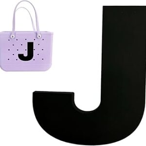 تعليقة حروف مزخرفة متوافقة مع شنطة بوج، تعليقة حروف ابجدية لشنط توت سيمبلي ساذرن - ملحقات حروف ابجدية للشاطئ، شنطة الشاطئ المطاطية (J)