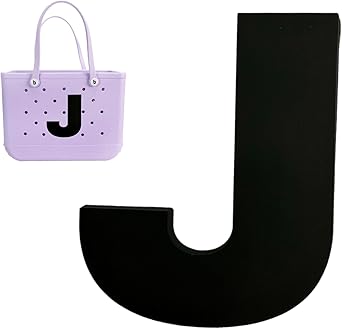 تعليقة حروف مزخرفة متوافقة مع شنطة بوج، تعليقة حروف ابجدية لشنط توت سيمبلي ساذرن - ملحقات حروف ابجدية للشاطئ، شنطة الشاطئ المطاطية (J)