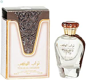 عطر تراب الذهب ارض الزعفران او دي بارفان عالي الجودة ويدوم طويلا عربي شرقي 100 مل مع البرغموت الخفيف والليمون وجوز الهند للجنسين
