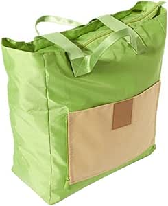 حقيبة يد خضراء قابلة للطي للجنسين مضادة للماء حقيبة الأمتعة السفر التعبئة التسوق