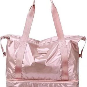 شنطة رياضية للنساء من قطعة واحدة، شنطة يد للياقة البدنية وصالة الالعاب الرياضية، شنط يوجا وعطلة نهاية الاسبوع خفيفة للسفر مع جيب للحذاء