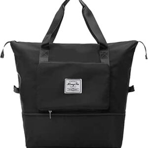 شنطة سفر قابلة للطي بسعة كبيرة، شنطة سفر محمولة قابلة للطي وخفيفة الوزن من قماش اكسفورد، شنطة يد فاخرة للجنسين قابلة للفصل بين الجفاف والرطب