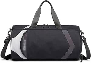 حقيبة سفر خفيفة الوزن قابلة للفصل الجاف والرطب للماء الرياضة الصالة الرياضية حقيبة الأمتعة حقيبة السفر حقيبة الصالة الرياضية (اللون: أسود، الحجم: L) MANIHOM