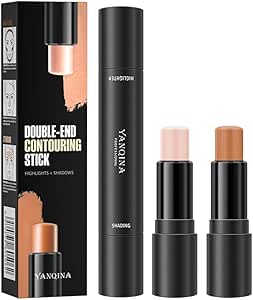 قلم تحديد وهايلايتر مزدوج الاطراف من جتولككسن ميك اب بريليانس | كونسيلر عيون وهايلايتر للوجه متعدد الوظائف | باليت ستيك معدنية مزيج سلس