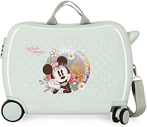 شنطة اطفال من جوما ديزني ميني وايلد نيتشر بلون اخضر مقاس 50 × 38 × 20 سم مصنوعة من بلاستيك ABS الصلب بقفل جانبي 38 لتر 4 باوند بعجلتين، شنطة يد للاطفال