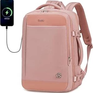 شنطة ظهر للاب توب للنساء من هانتفيب، شنطة لابتوب للسفر 15.6 انش مع منفذ شحن USB، شنط ظهر مدرسية فاخرة، مقاومة للماء، شنطة عمل للنساء والفتيات للعمل والكلية والرحلات