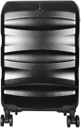 شنطة سفر بعجلات من يوفنتوس مصنوعة من البولي كربونات وبلاستيك ABS، منتج رسمي 133230، اسود، 34 × 22 × 55 سم، شنطة بعجلات صلبة مع قفل تي اس ايه، مقبض تلسكوبي و4 عجلات دوارة، اسود، 34×22×55 سم