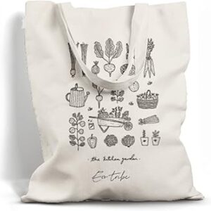 حقيبة تسوق من قماش قطني سادة للجنسين من Ecotribe ، قوية للغاية ، قابلة لإعادة الاستخدام صديقة للبيئة (Et-Tbag-prt_02), فيجي برينت-01 (عبوة من قطعة واحدة), Pack of 2