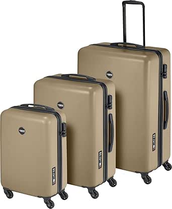 مجموعة حقائب سفر - PT01 - حقيبة سفر مع 4 عجلات - برونز نقي - مجموعة شنط سفر من ثلاث قطع - حقيبة وعربات - حافظة صلبة