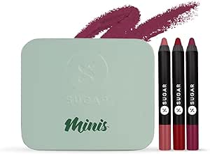 سوغار كوزماتيكس مجموعة احمر شفاه مات از هيل ليب كرايون للنساء | يدوم اكثر من 12 ساعة | عبوة 3 قطع - نود