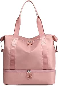 شنطة دفل رياضية لصالة الالعاب الرياضية واللياقة البدنية من اكس او ار اس، شنطة سفر من النايلون المقاوم للماء مع جيب للامتعة (اللون: زهري، المقاس: مقاس واحد)