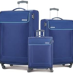 مجموعة شنط سفر جامايكا مع قفل تي اس ايه من اميركان توريستر، 3 قطع، أزرق كحلي، (55 + 69 + 80) سم