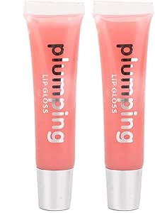 عبوة من قطعتين من ملمع الشفاه وملمع الشفاه يدوم طويلا وسهل الحمل (بي)