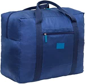 شنطة سفر رياضية محمولة قابلة للطي وخفيفة الوزن من النايلون، شنطة تخزين امتعة كبيرة داكنة (ازرق، قطعة واحدة) متينة