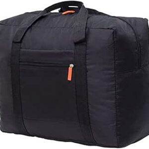 شنطة تخزين للسفر من النايلون المقاوم للماء بتصميم لطيف بلون اسود