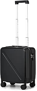 شنطة سفر صغيرة 16 انش بهيكل صلب من ميلادا تحمل تحت المقعد مع عجلات خفيفة الوزن معتمدة شركات الطيران قفل تي اس ايه للرجال والنساء اسود