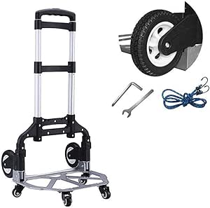 عربة قابلة للطي، عربة أدوات بناء متينة ذات أربع عجلات قابلة للحمل، مناسبة للأمتعة، الشخصية، السفر، السيارة، عربة مكتب قابلة للطي، D (الحجم: انقر لاختيار A)