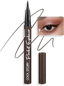 قلم تحديد عيون سائل مقاوم للماء بلون بني من ايميز دايري، قلم تحديد عيون سائل احترافي يدوم طويلا ومقاوم للتلطخ للنساء (2#بني)، غير لامع