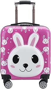 شنطة سفر لامتعة الاطفال مقاس 20 انش ظهر بعجلات بتصميم كرتوني لطيف للاطفال الصغار والاولاد والبنات أكريلونيتريل بوتادين ستايرين ABS بولي كربونات بوليستر وردي 1