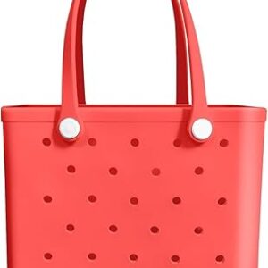 شنطة يد مطاطية للشاطئ للنساء، شنطة توت مطاطية مقاومة للماء والرمال، شنطة يد محمولة وقابلة للغسل للشاطئ والقارب وحمام السباحة