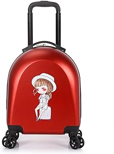 شنطة سفر بعجلات نصف دائرية للاطفال، شنطة بعجلات بنمط كرتوني مقاس 18 انش، شنطة سفر محمولة بعجلات للاطفال, ذهبي, حقيبة سفر، من ايه بي ايه بي , 1
