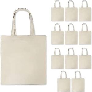 جوريم شنطة يد قماشية بسعة كبيرة ولون سادة قابلة للطي واعادة الاستخدام وخفيفة الوزن للتسوق من 12 قطعة