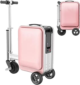 شنطة سفر ذكية قابلة للركوب، شنطة سفر كهربائية للكبار، بطارية قابلة للازالة، سرعة 13 كم/ساعة، اطار من خليط معدني من الالومنيوم، حمولة 110 كجم، شنطة الصعود