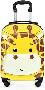 شنطة سفر للاطفال لطيفة بعجلات مقاس 18 انش بتصميم كرتوني مع اقفال بهيكل صلب مقاومة للماء ومضادة للسرقة - زرافة من شيفول، متعدد الألوان