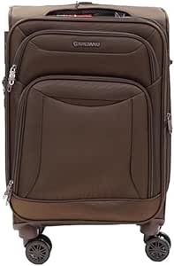 جيوردانو مجموعة شنط سفر من 3 قطع من سلسلة كازابلانكا، 20/24/28 انش مصنوعة من النايلون خفيفة الوزن، لون بني، يمكن حملها 20 انش، عربة قماش ناعمة بعجلات دوارة واربعة مسامير بلاستيكية