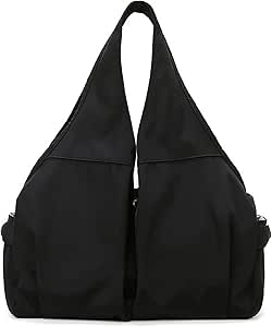 حقيبة الرجل الشيف من Lazat للرجال، حقيبة حصيرة اليوغا حقائب اللياقة البدنية السفر للنساء الجيمتاس المومياء الكتف حقيبة اليوغا حصيرة (اللون: أسود)