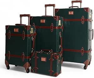ديما طقم حقائب سفر كلاسيك مميز - خشب مغطى بالجلد - مكون من 4 قطع - 6001 - أخضر