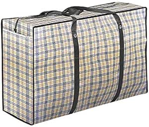 زد جيه سي كيو ايه شنطة دفل كبيرة الحجم منسوجة للمنزل المتحرك، شنطة سفر كبيرة منسوجة لفرز الملابس واللحف، شنطة مقاومة للماء، شنطة شحن بسعة كبيرة، D