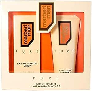 طقم هدية بطراز ماربيرت مان بيور بيرفيومز ويحتوي على او دى تواليت بسعة 125 مل وشامبو شعر وجسم 200 للرجال