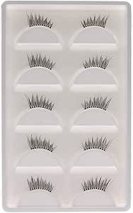 رموش صناعية مصنوعة يدويا بتاثير طبيعي، وصلات رموش صناعية ناعمة قابلة لاعادة الاستخدام، 5 ازواج من لوازم المكياج، اسود