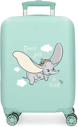 ديزني حافظة صلبة للاطفال مع قفل جانبي باربع عجلات مصنوعة من مادة ايه بي اس، مادة صلبة وخفيفة الوزن، شنطة دامبو والمقصورة