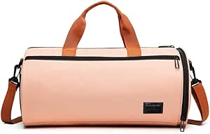 حقيبة اليوغا الرياضية من فيروز ، حقيبة صغيرة من القماش الخشن للرياضة ، وصالات الألعاب الرياضية ، وعطلة نهاية الأسبوع ، وحقيبة دفل مضادة للماء. (لون القرنفل)، زهري، قطن